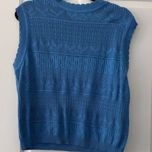 Pinch Blue Sleeveless Knit Sweater vest